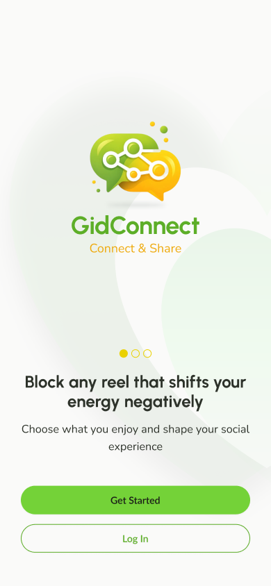 GidConnect intro screen with logo