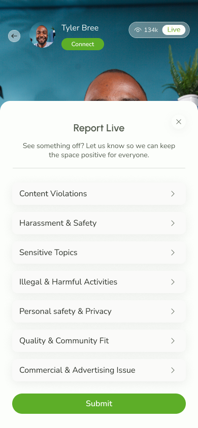 Multiple people going live together screen