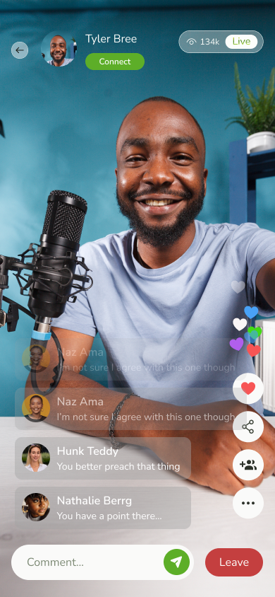 Join live streaming session screen