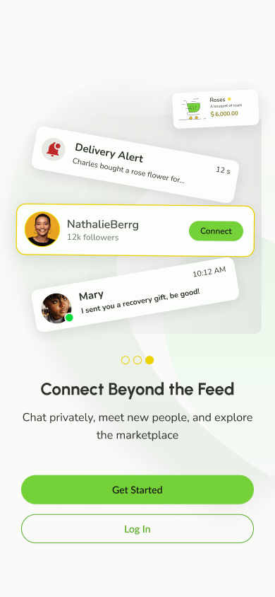 Onboarding screen about connecting beyond the feed